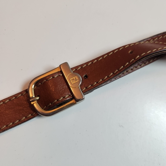 Vintage Fendi Zucca Canvas Leather Half-moon Crossbody Bag - Picture 3 of 15